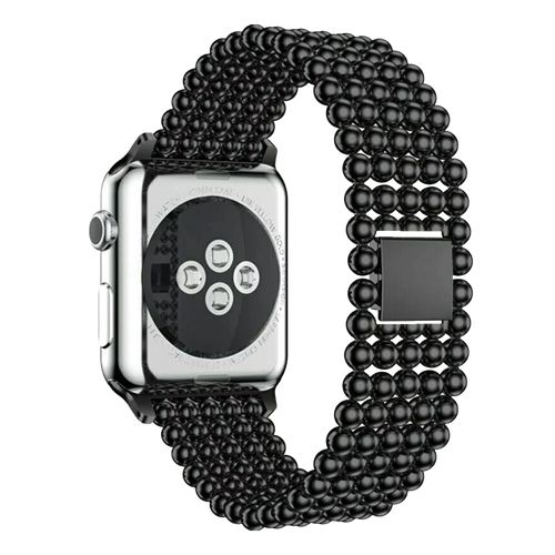 Bracelet perles acier Apple Watch (noir)