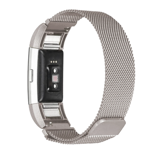 Milanese Strap, starlight, on a watch, 3/4 rear view
