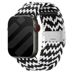 Bracelet tressé Apple Watch (noir/blanc)