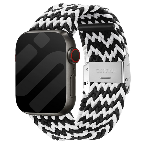 Bracelet tressé Apple Watch (noir/blanc)