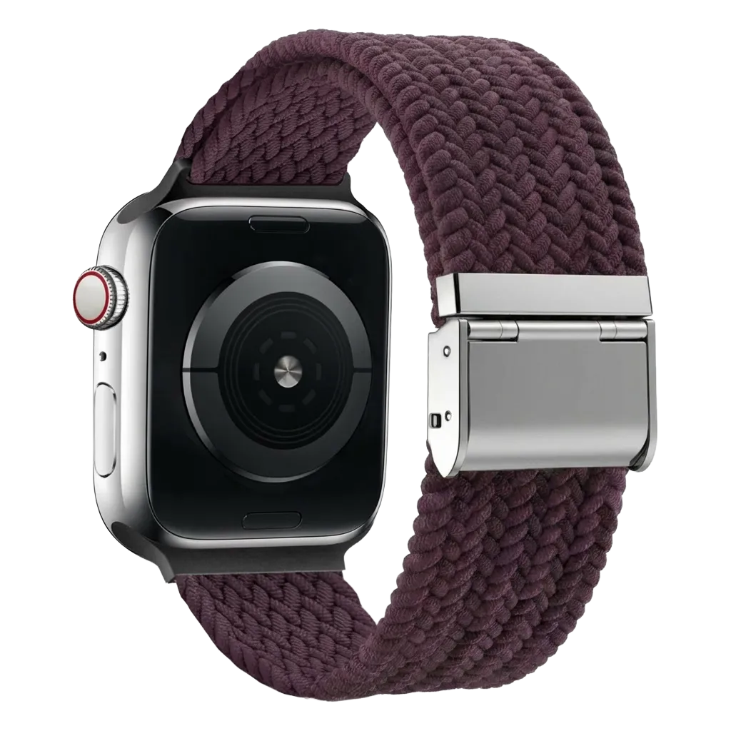 Bracelet tressé Apple Watch (cerise noire)