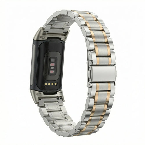 Bracelet en métal Fitbit Charge 5 (argent/or rose)