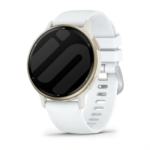 Silicone Classic Strap, white, on a watch, 3/4 rear view