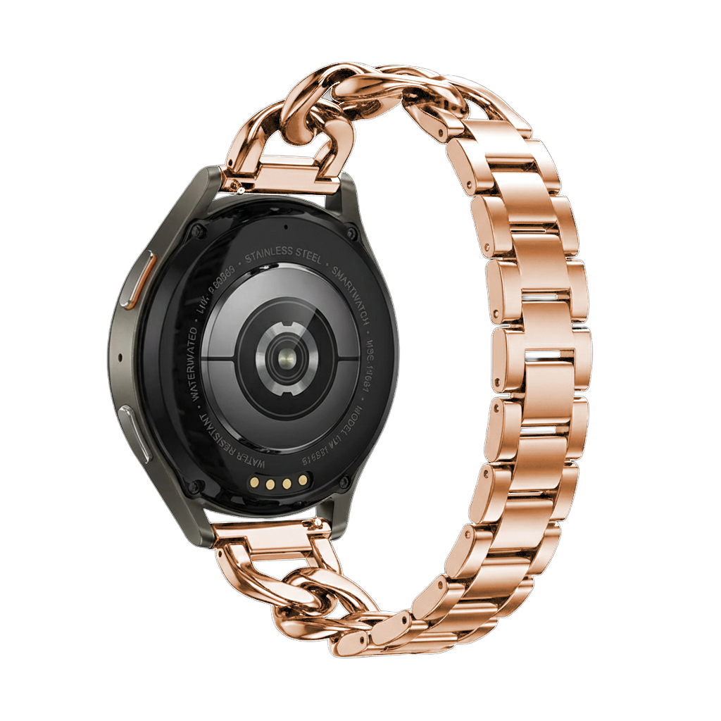 Bracelet chaîne acier Samsung Galaxy Watch 42mm (or rose)