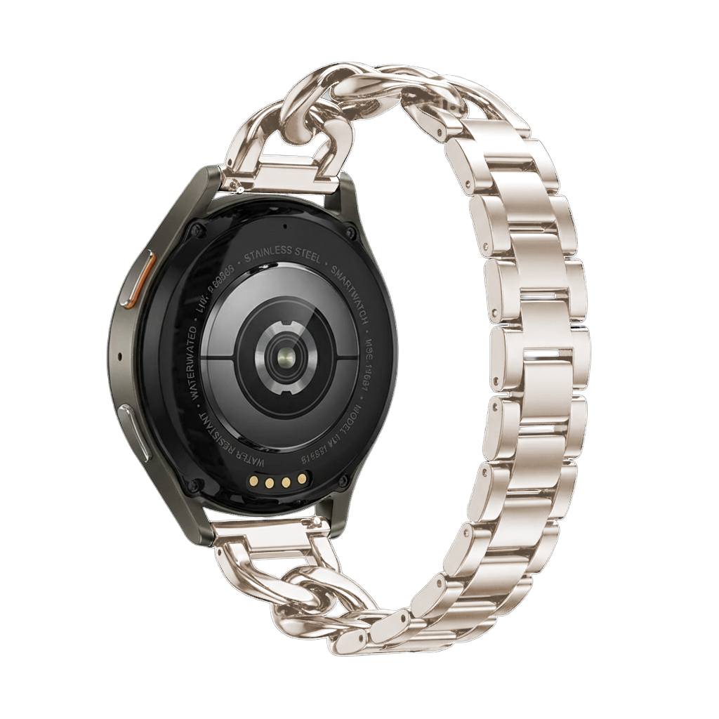 Bracelet chaîne acier Samsung Galaxy Watch 42mm (lumiére stellaire)