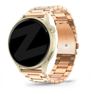 Steel Strap 'Classic', rose gold, on a watch, 3/4 rear view