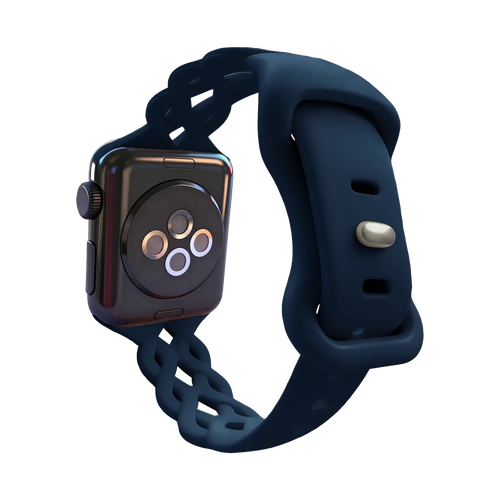 Bandz Bracelet silicone tissé Apple Watch (bleu foncé)