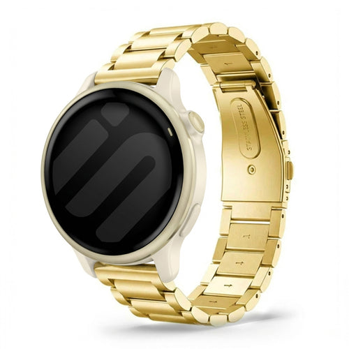 Steel Strap, gold, on a watch, 3/4 rear view