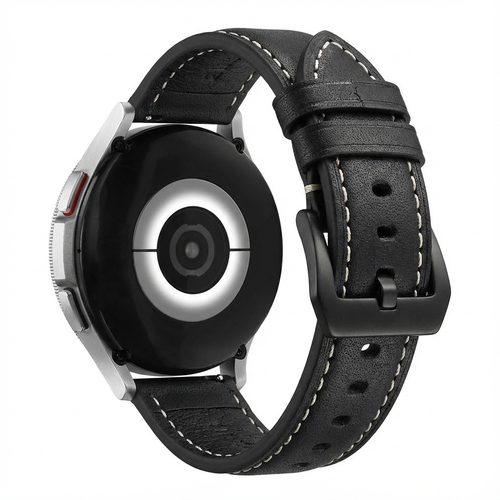 Bracelet cuir authentique universel 24mm (noir)
