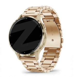 Steel Strap 'Classic', rose gold, on a watch, 3/4 rear view