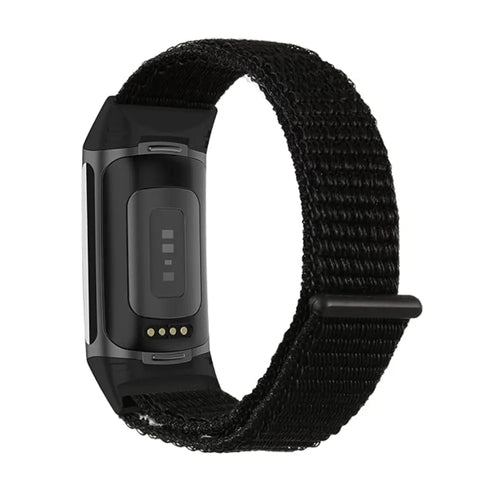 Nylon Strap, black, on a watch, 3/4 rear view