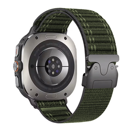 Bracelet nylon ondulé boucle en P Samsung Galaxy Watch Ultra 2 (vert)