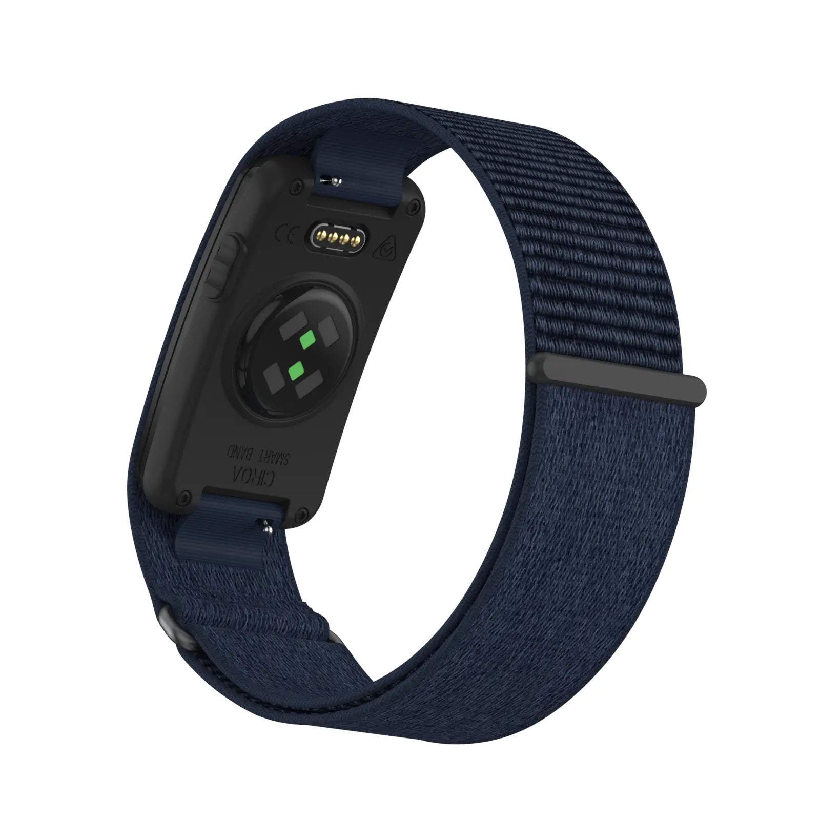 Nylon Strap, dark blue, on a watch, 3/4 rear view