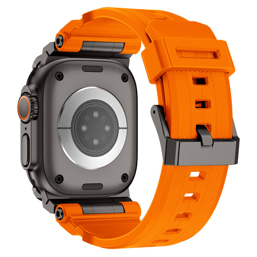 Apple Watch Ultra 'Four Claw' Silicone Strap (Orange/Black)