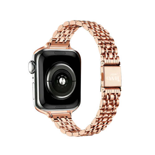 Steel Strap 'Slim', rose gold, on a watch, 3/4 rear view