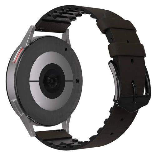 Bracelet cuir et silicone Amazfit Bip U (Pro) (marron)
