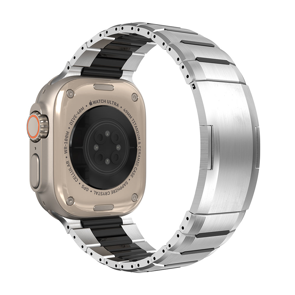 Apple Watch Steel Hybrid Strap (Titanium/Black)