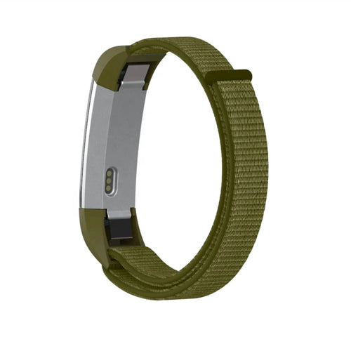 Nylon Strap, grey-green, on a watch, 3/4 rear view