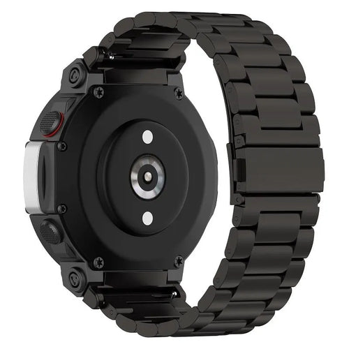 Steel Strap, black, on a watch, 3/4 rear view