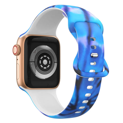 Print Silicone Strap, on a watch, 3/4 rear view