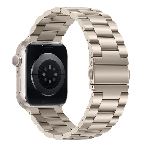 Steel Strap, starlight, on a watch, 3/4 rear view