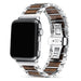 Bracelet acier/bois Apple Watch (argent/marron)