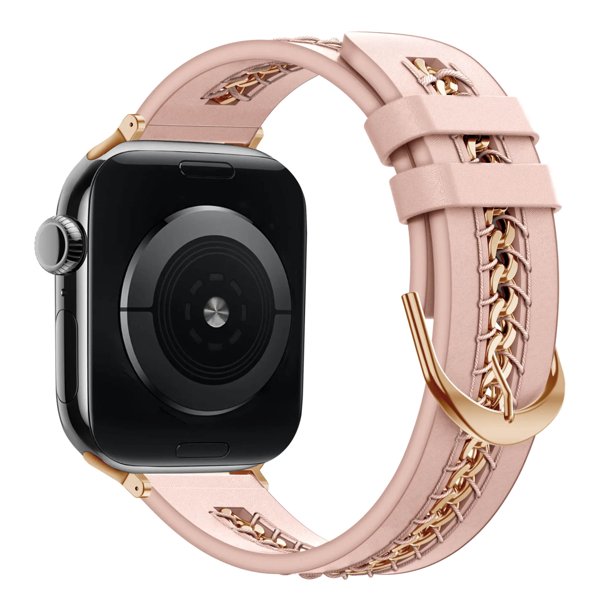 Bandz Bracelet cuir 'Chains' Apple Watch (rose)