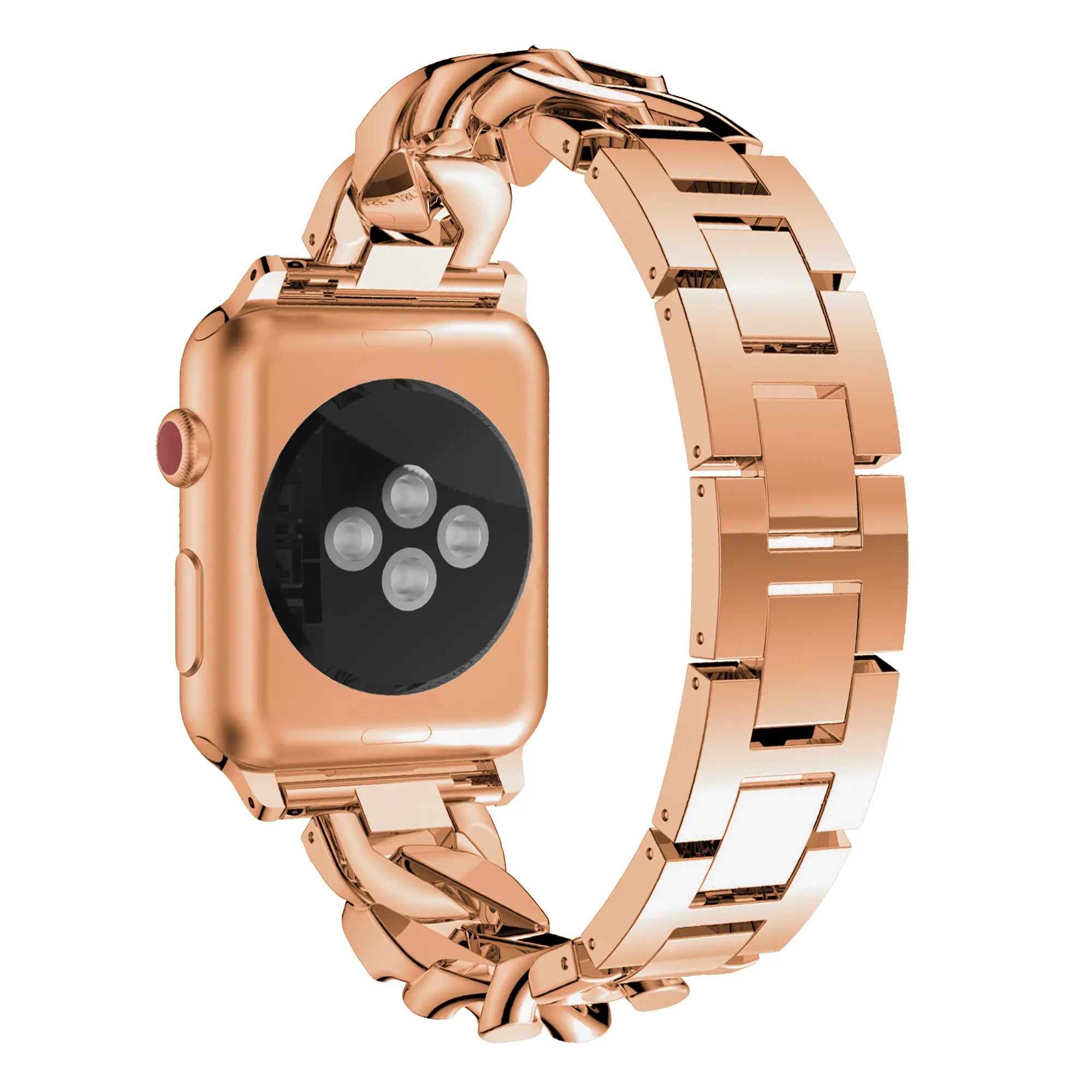 Bandz Bracelet chain diamond Apple Watch (or rose)