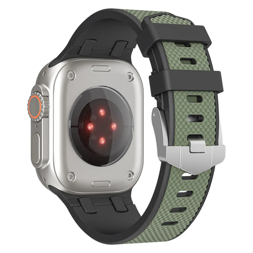 Bracelet sport grain Apple Watch (noir/vert)