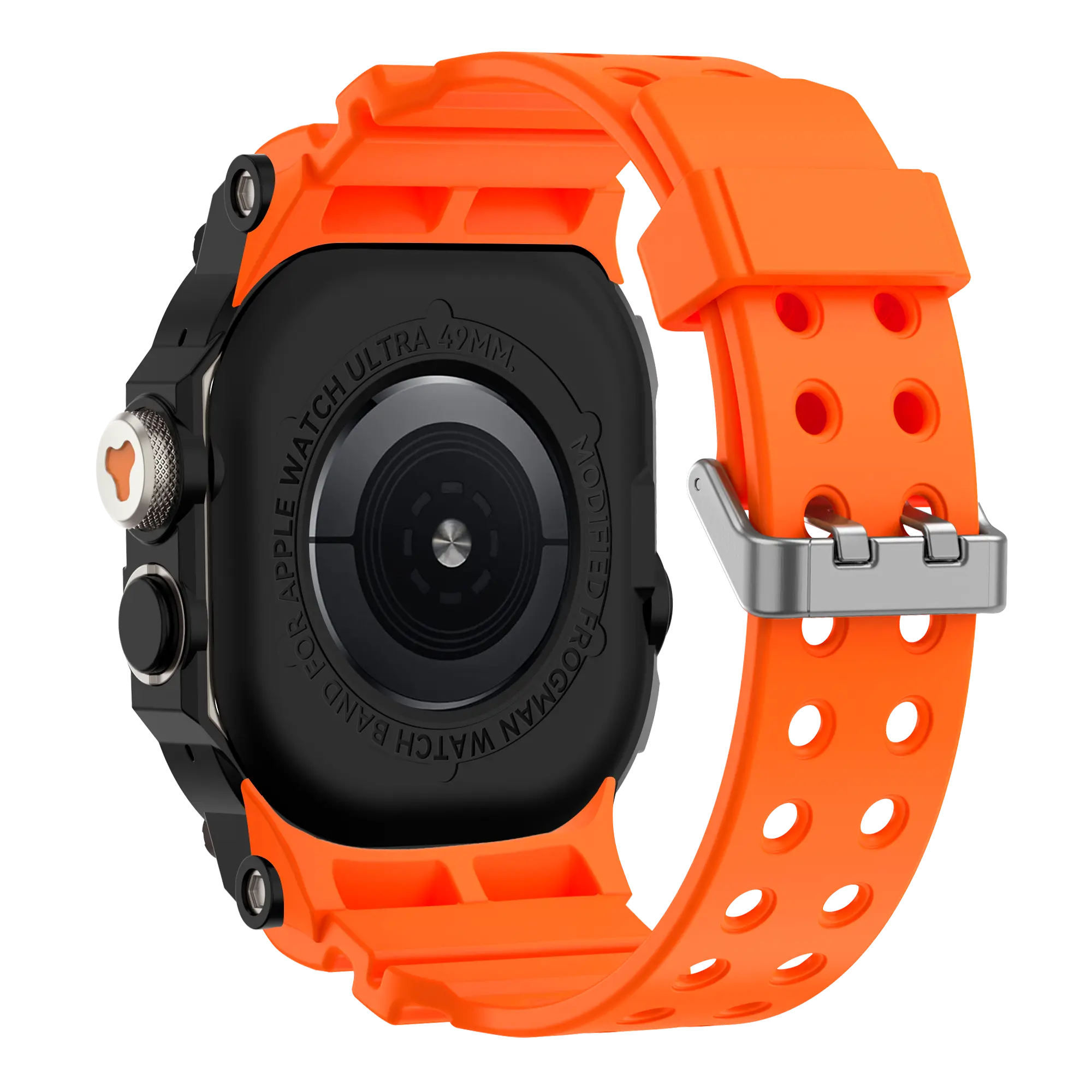 Bandz Apple Watch Ultra TPU Strap with Case (Orange/Titanium)