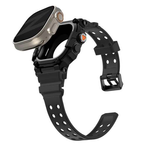 Bandz Bracelet TPU avec coque Apple Watch Ultra (noir avec noir)