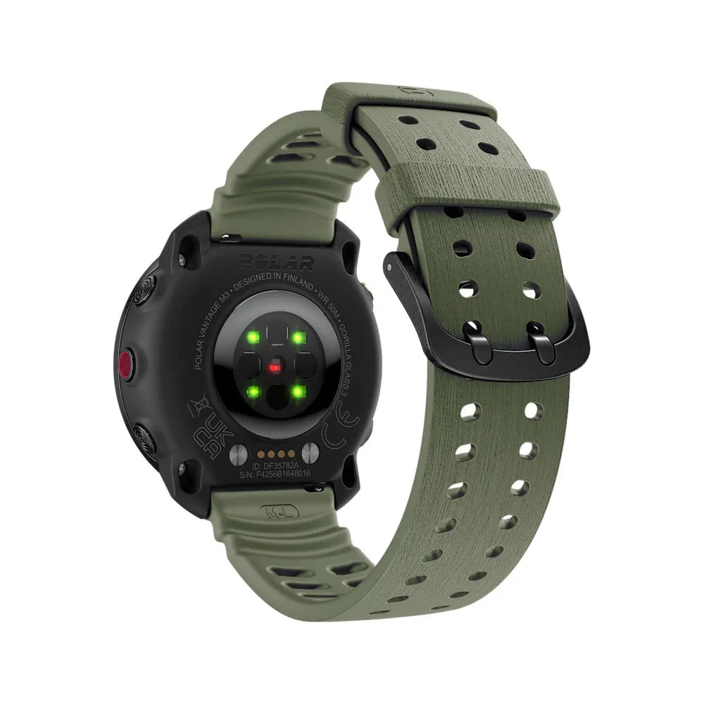 Bracelet silicone grain Polar Vantage M (vert armée)