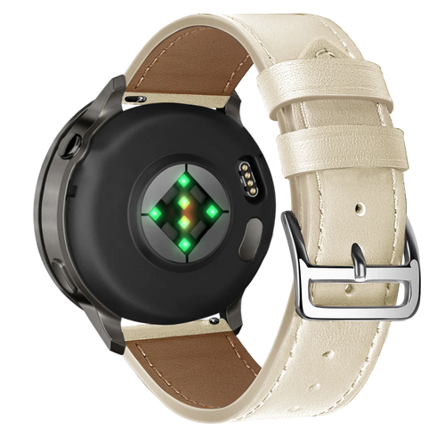 Bandz Garmin Vivomove Style Leather Strap 'Deluxe' (Beige)