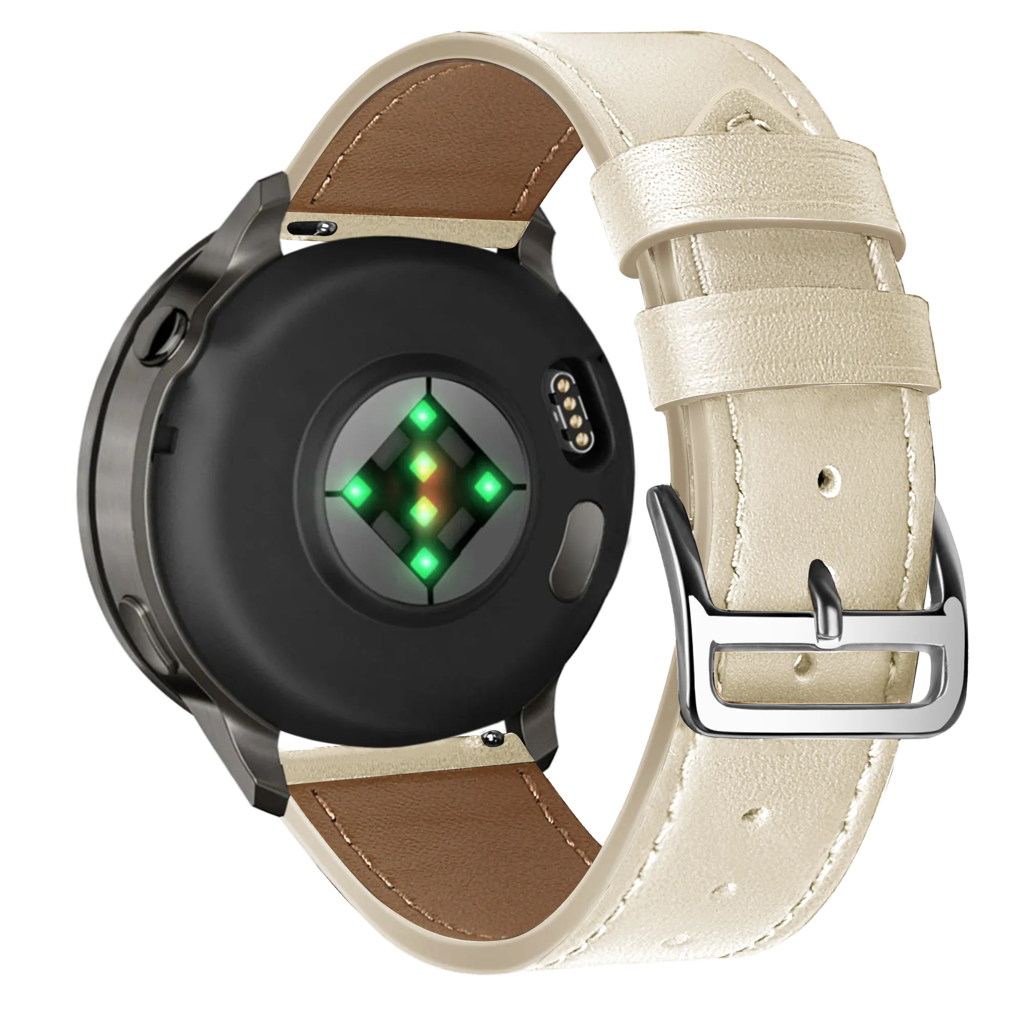 Bandz Bracelet cuir 'Deluxe' Garmin Vivomove Luxe (beige)