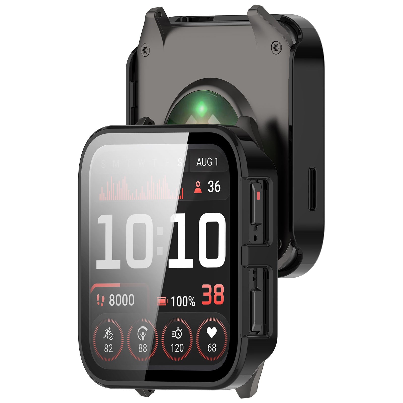 Coque avec verre trempé Garmin Venu X1 (noir)