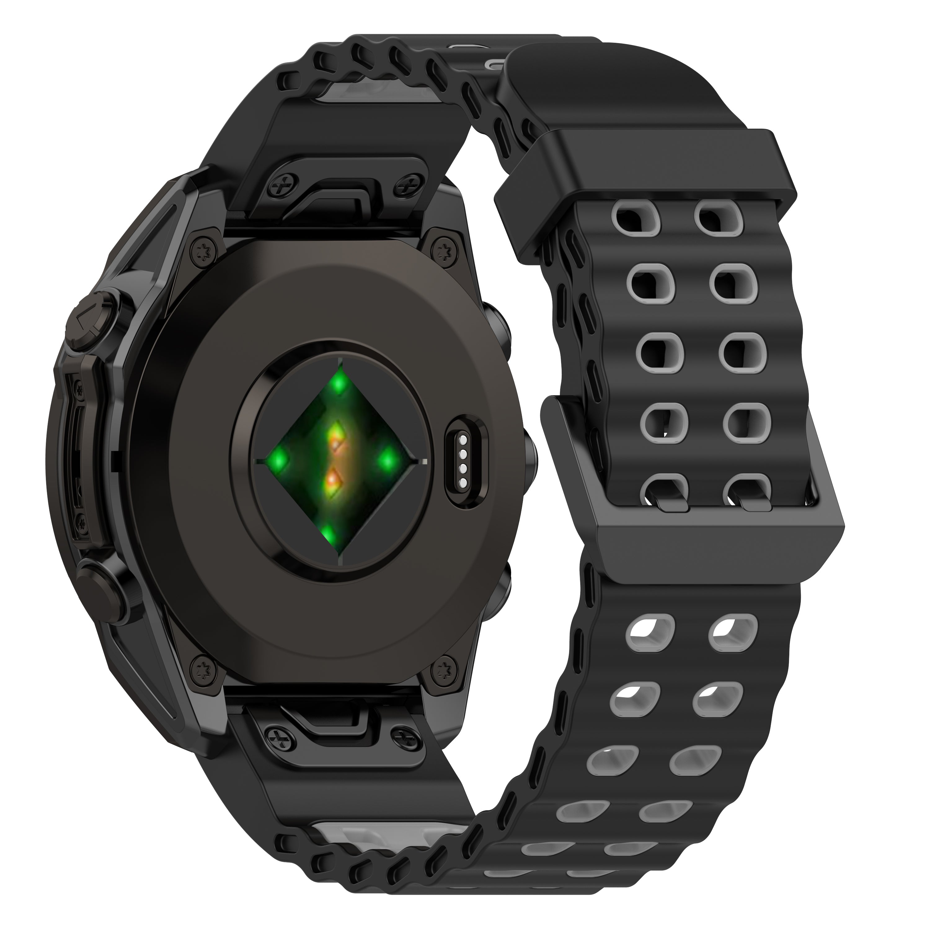 Bracelet sport ondulé Garmin Fenix 7x (noir/gris)