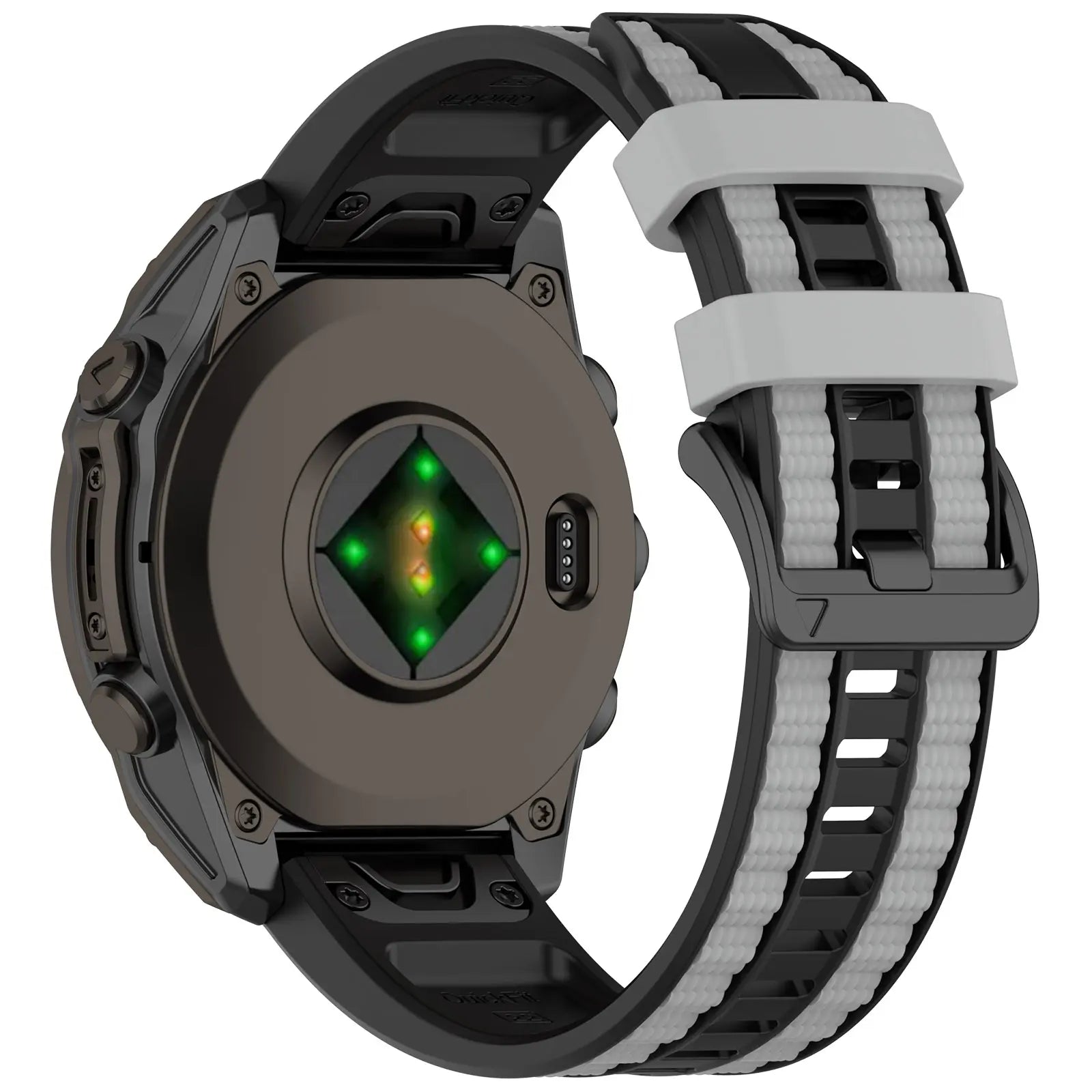 Bracelet sport grain Garmin Fenix 5/6 (noir/gris)