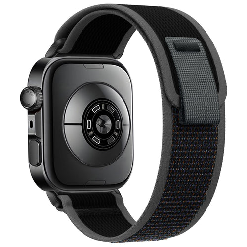 Trail Nylon Strap, black, on a watch, 3/4 rear view