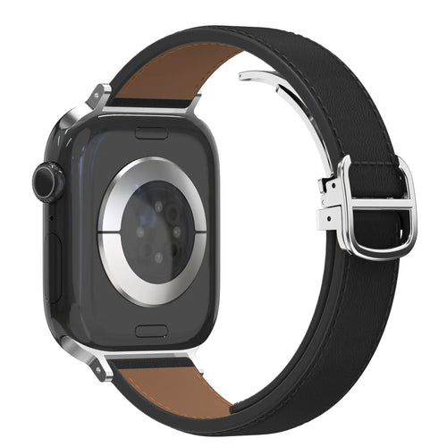 Bandz Bracelet cuir 'D-Type' Apple Watch (noir)