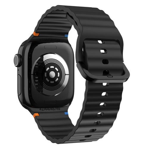 Bracelet silicone ondulé Apple Watch Ultra (noir)