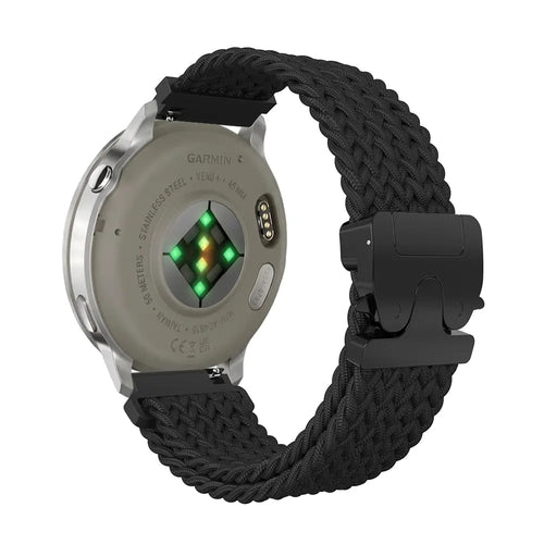 Bracelet tressé boucle en P Garmin Forerunner 170 (noir)