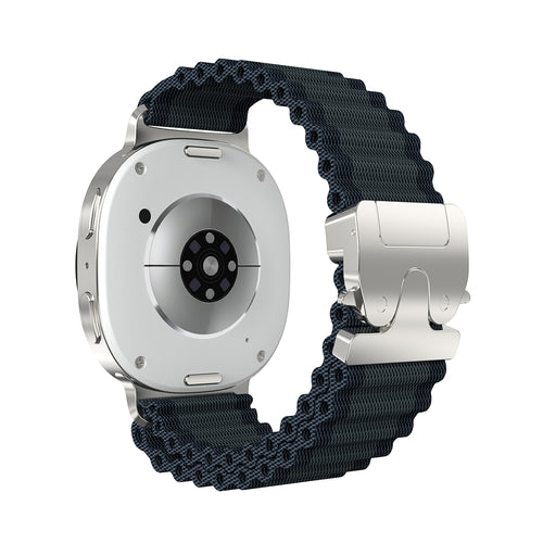 Samsung Galaxy Watch 9 - 40mm Outdoor Nylon Strap with P-Buckle (Black with Silver)
