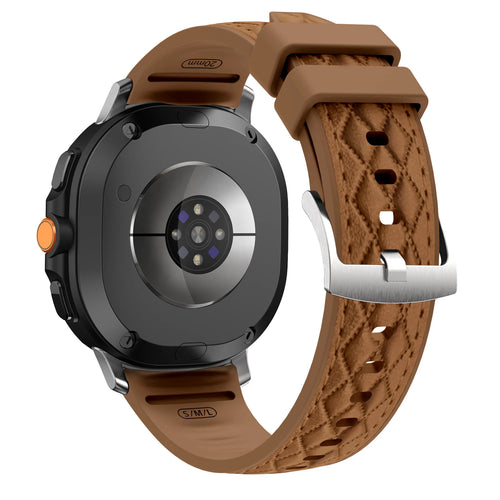 Samsung Galaxy Watch 8 - 44mm Diamond Leather Hybrid Strap (Brown)