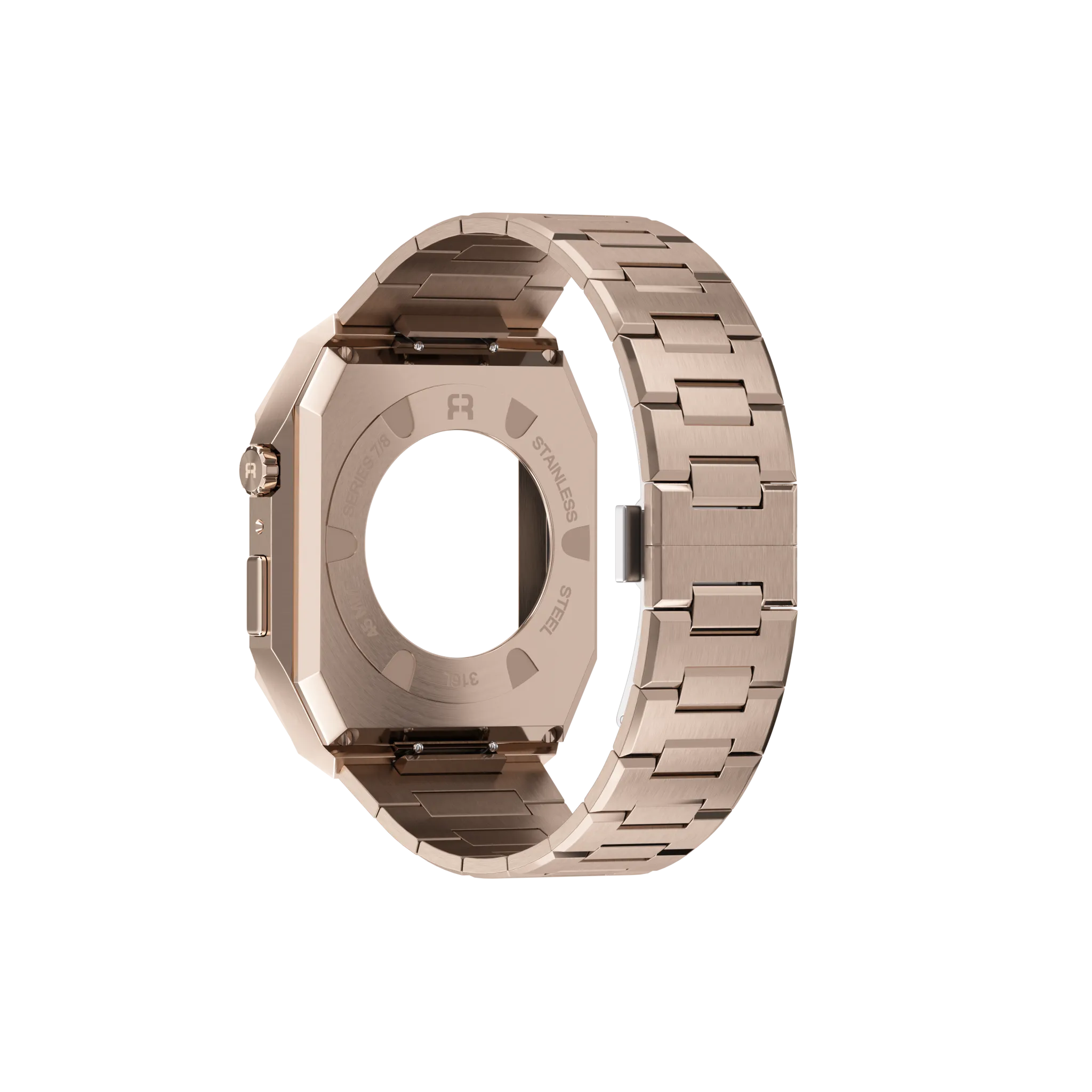 Reqior Boîtier avec bracelet en acier 'Nautilus' Apple Watch 45mm (rose or)