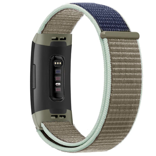 Nylon Strap, khaki, on a watch, 3/4 rear view