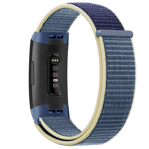 Nylon Strap, ocean blue, on a watch, 3/4 rear view
