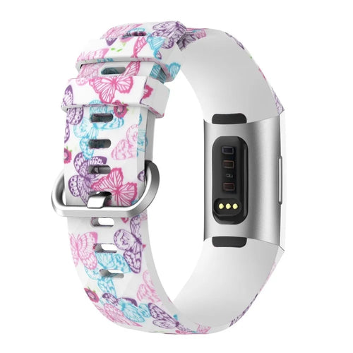 Silicone Patterned Strap, on a watch, 3/4 rear view