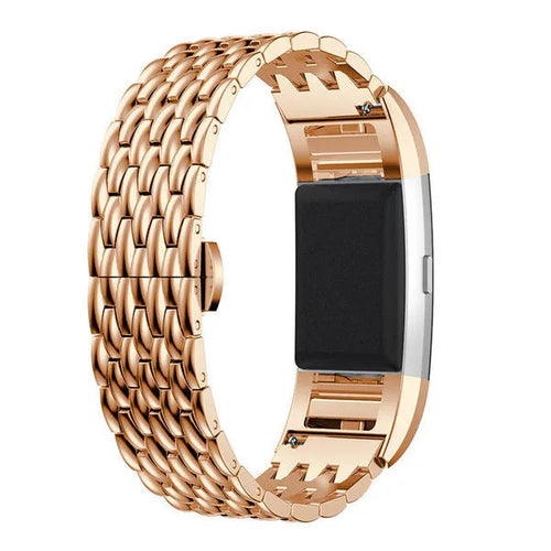 Steel Dragon Strap, rose gold, on a watch, 3/4 rear view