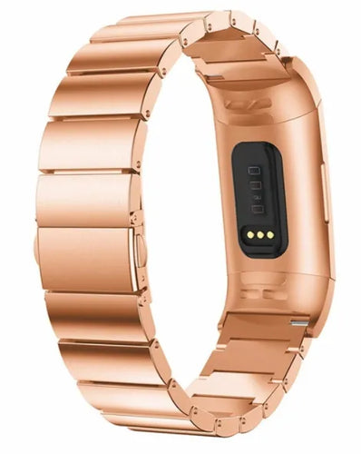 Metal Strap, rose gold, on a watch, 3/4 rear view