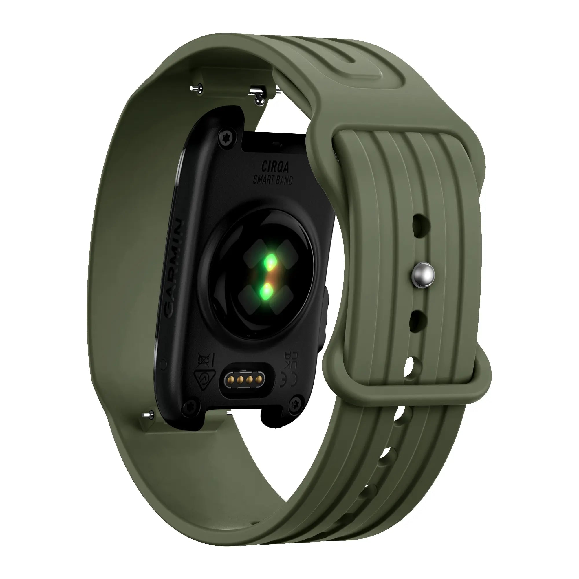 Bandz Garmin Cirqa Silicone Strap 'Classic' (Army Green)